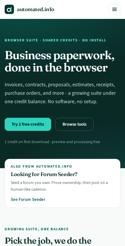 automated.info on mobile